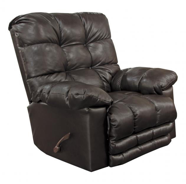 Catnapper - Piazza Top Grain Leather Touch Rocker Recliner with X-tra Comfort Footrest in Chocolate - 47762128309 - GreatFurnitureDeal