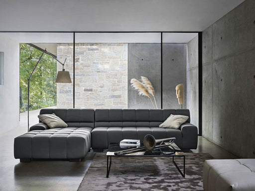 GFD Home - 125.98" Sectional Sofa Dark Grey - GreatFurnitureDeal