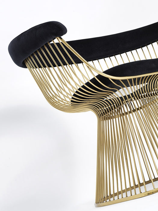 GFD Home - Modrest Chandler Black Velvet & Gold Dining Chair - GreatFurnitureDeal