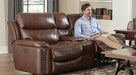 Catnapper - Ceretti Power Reclining Console Loveseat w-Storage & Cupholders in Brown - 64889-BROWN - GreatFurnitureDeal