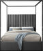 Meridian Furniture - Jax Velvet King Bed in Grey - JaxGrey-K - GreatFurnitureDeal