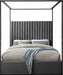 Meridian Furniture - Jax Velvet Queen Bed in Grey - JaxGrey-Q - GreatFurnitureDeal