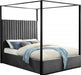 Meridian Furniture - Jax Velvet King Bed in Grey - JaxGrey-K - GreatFurnitureDeal