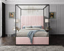 Meridian Furniture - Jax Velvet Queen Bed in Pink - JaxPink-Q - GreatFurnitureDeal