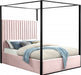 Meridian Furniture - Jax Velvet King Bed in Pink - JaxPink-K - GreatFurnitureDeal