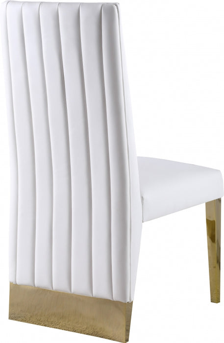 Meridian Furniture - Porsha Faux Leather Dining Chair Set of 2 in White - 749White-C - GreatFurnitureDeal