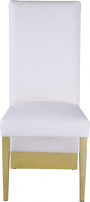 Meridian Furniture - Porsha Faux Leather Dining Chair Set of 2 in White - 749White-C - GreatFurnitureDeal