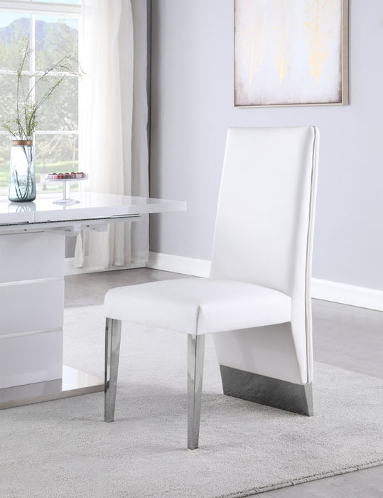 Meridian Furniture - Porsha Faux Leather Dining Chair Set of 2 in White - 750White-C - GreatFurnitureDeal