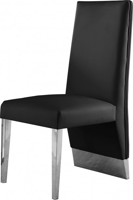 Meridian Furniture - Porsha Faux Leather Dining Chair Set of 2 in Black - 750Black-C