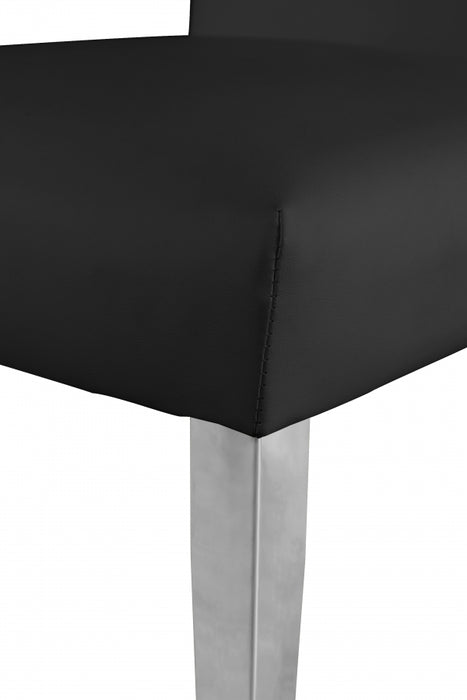 Meridian Furniture - Porsha Faux Leather Dining Chair Set of 2 in Black - 750Black-C - GreatFurnitureDeal