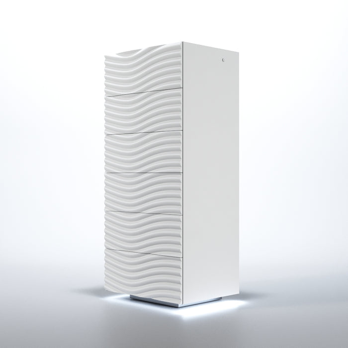 ESF Furniture - Wave 6 Piece Queen Bedroom Set in White - WAVEQSBEDEHITE-6SET - GreatFurnitureDeal