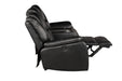 GFD Home - Hong Kong 2 Piece Power Reclining Sofa Set made with Faux Leather in Black - GreatFurnitureDeal