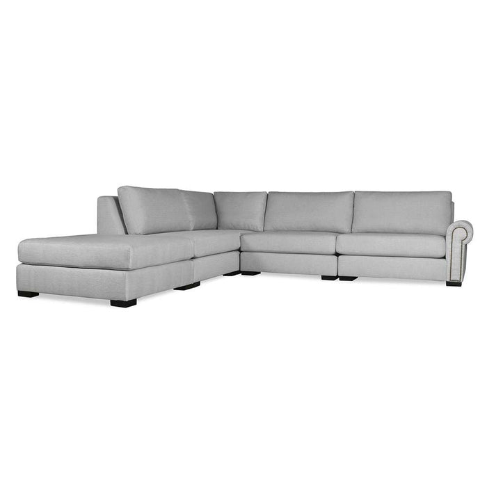 Nativa Interiors - Sylviane Modular L-Shaped Sectional Right Arm Facing 121" With Ottoman Charcoal - SEC-SYLV-CL-AR1-5PC-PF-CHARCOAL - GreatFurnitureDeal