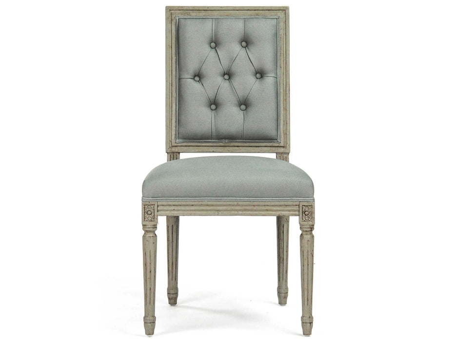 Zentique - Louis Sage Linen Side Dining Chair - FC010-4-Z 432 I - GreatFurnitureDeal