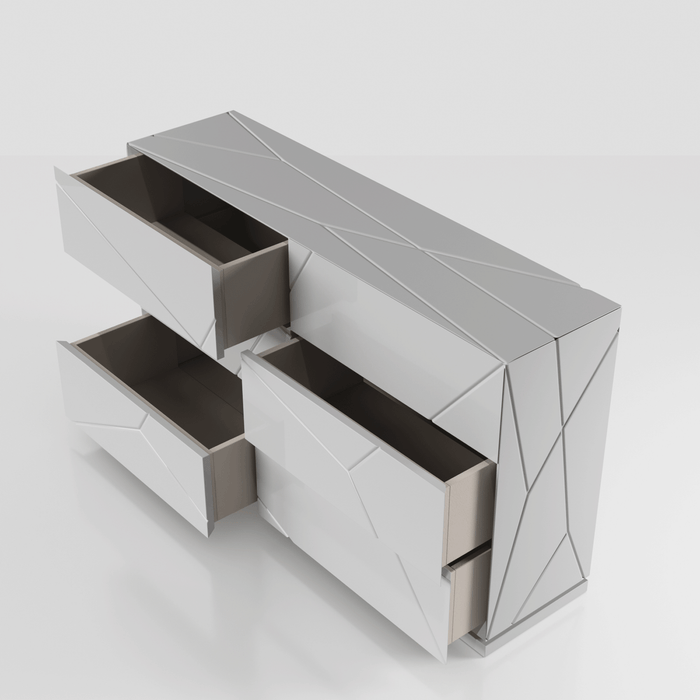 ESF Furniture - Majesty 4 Piece King Bedroom w/light and Kiu Cases - MAJESTYKS-4SET-KIU - GreatFurnitureDeal