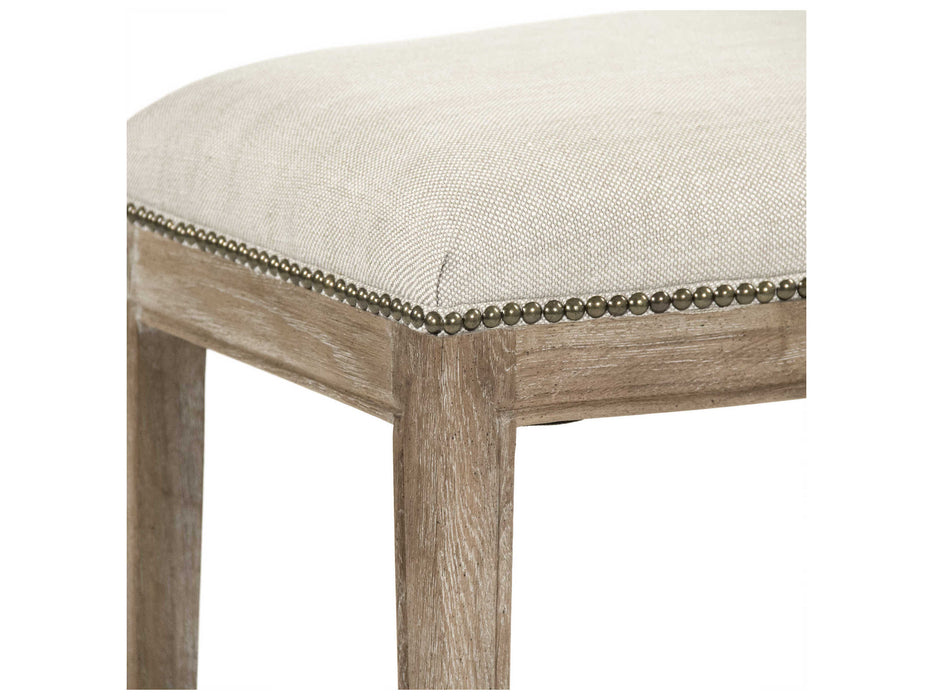 Zentique - Cora Oatmeal Polyester Side Counter Height Stool with Nailhead - CFH403 Counter E272 C053