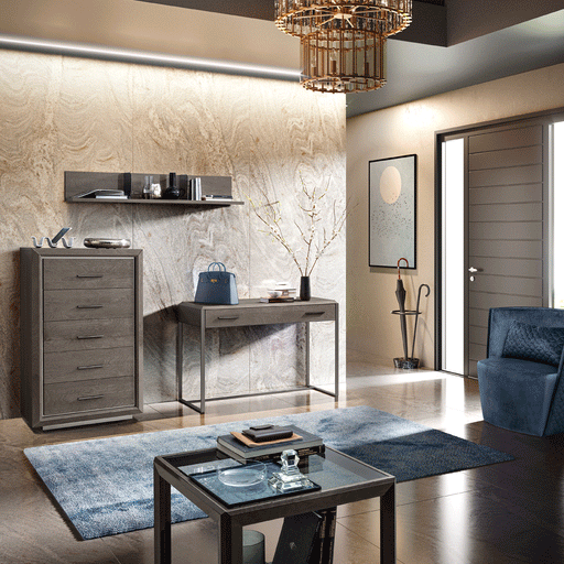 ESF Furniture - Elite Night LEGNO 5 Piece King Bedroom Set in Silver Birch - ELITEKSLEGNO-5SET5 - GreatFurnitureDeal