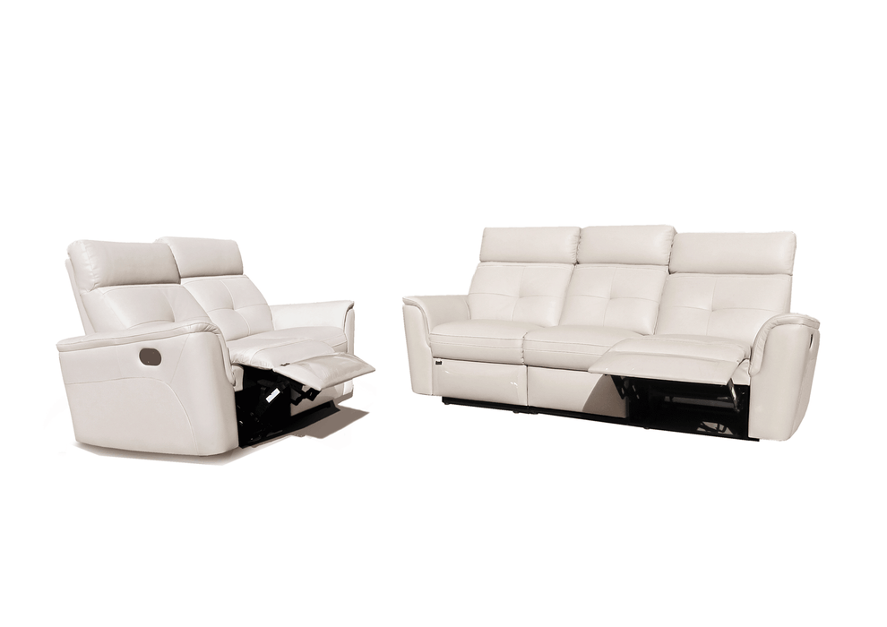 ESF Furniture - 8501 2 Piece w/Manual Recliner in White - 85012SNOWWHITE