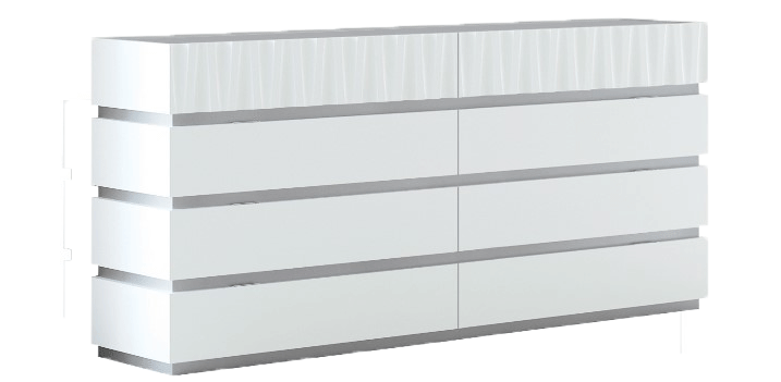 ESF Furniture - Marina Double Dresser in White - MARINADDRESSERWHITE