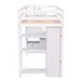 GFD Home - Twin size Loft Bed with Storage Drawers ,Desk and Stairs, Wooden Loft Bed with Shelves - White - GreatFurnitureDeal