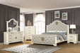 GFD Home - Jasmine Queen 5-N Pc Unique LED Bedroom Set made with Wood in Beige - GreatFurnitureDeal