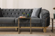 GFD Home - Vanessa Sofa Living room Set in Grey and Gold with Fabric button-tufted velvet upholstery Finish - GreatFurnitureDeal