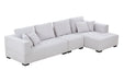 GFD Home - Right Chaise 134'' Mid Century Modern Sofa Couch for Living Room Sofa, Beige - GreatFurnitureDeal