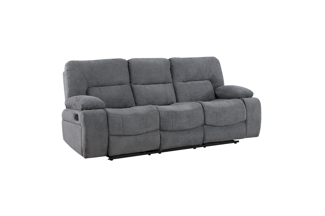 GFD Home - Ohio Manual Recliner 2 Pc Living Room Set Made With Chenille Upholstery in Gray - GreatFurnitureDeal