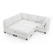 GFD Home - L shape Modular Sectional Sofa，DIY Combination，includes Three Single Chair ，Two Corner and Two Ottoman，Ivory Chenille - GreatFurnitureDeal