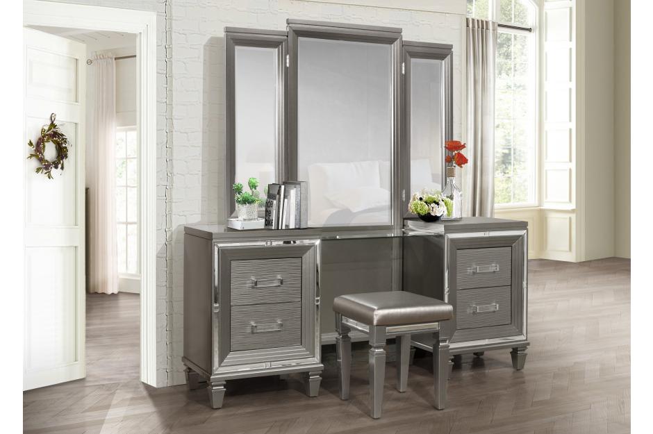 Homelegance - Tamsin Vanity Dresser With Mirror and Vanity Stool - 1616-15-14 - GreatFurnitureDeal