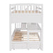 GFD Home - Stairway Twin XL Loft Bed with Twin Size Trundle and 3 Drawers, Storage, Desk, White - GreatFurnitureDeal