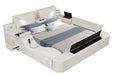 GFD Home - Zoya Smart Multifunctional Queen Size Bed Made with Wood in White - GreatFurnitureDeal