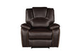 GFD Home - Hong Kong 3 Piece Power Reclining Sofa Set made with Faux Leather in Brown - GreatFurnitureDeal