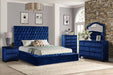 GFD Home - Nora Full Size Tufted Upholstery Storage Bed made with Wood in Blue - GreatFurnitureDeal