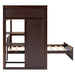 GFD Home - Twin size Loft Bed with a Stand-alone bed, Shelves,Desk,and Wardrobe-Espresso - GreatFurnitureDeal