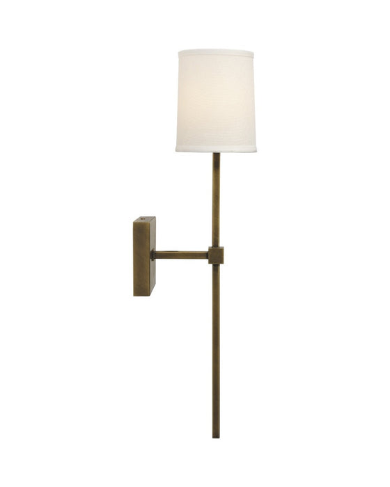Jamie Young Company - Minerva Wall Sconce in Antique Brass w- White Linen Shade - 4MINE-SCAB