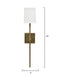 Jamie Young Company - Minerva Wall Sconce in Antique Brass w- White Linen Shade - 4MINE-SCAB - GreatFurnitureDeal