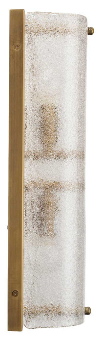 Jamie Young Company - Moet Double Rounded Sconce in Textured Melted Ice Glass & Antique Brass Metal - 4MOET-DBLAB - GreatFurnitureDeal
