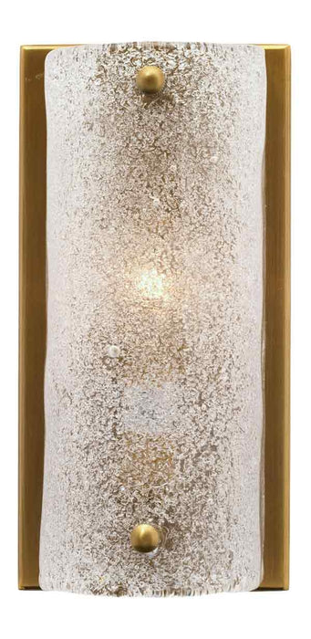 Jamie Young Company - Moet Rounded Sconce in Textured Melted Ice Glass & Antique Brass Metal - 4MOET-RNDAB - GreatFurnitureDeal