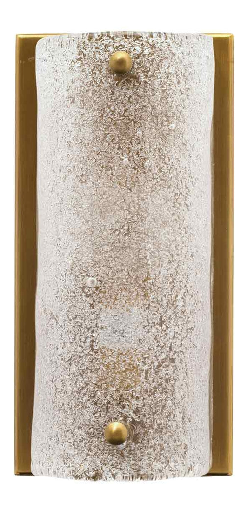 Jamie Young Company - Moet Rounded Sconce in Textured Melted Ice Glass & Antique Brass Metal - 4MOET-RNDAB