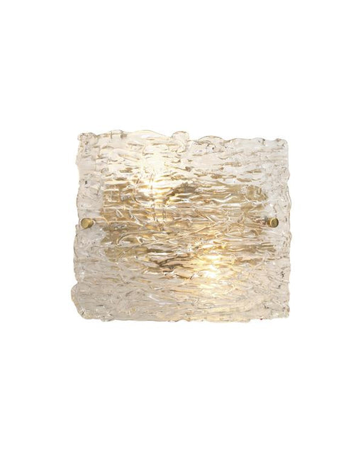 Jamie Young Company - Swan Curved Glass Sconce, Large in Clear Textured Glass & Antique Brass Metal - 4SWAN-LGCL - GreatFurnitureDeal