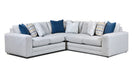 Southern Home Furnishings - Gold Rush Antique Sectional in Grey - 7003 21L, 15, 21R Harmer Platinum - GreatFurnitureDeal