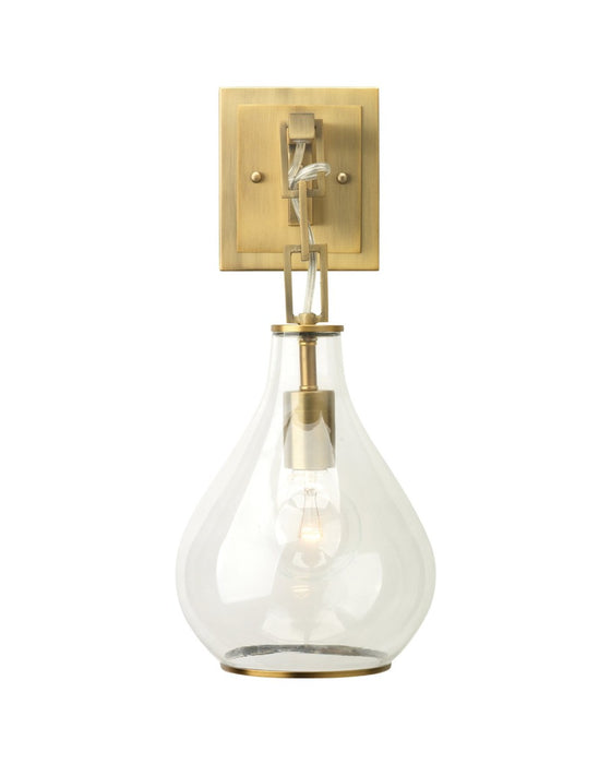 Jamie Young Company - Tear Drop Hanging Wall Sconce in Clear Glass and Antique Brass - 4TEAR-CLAB