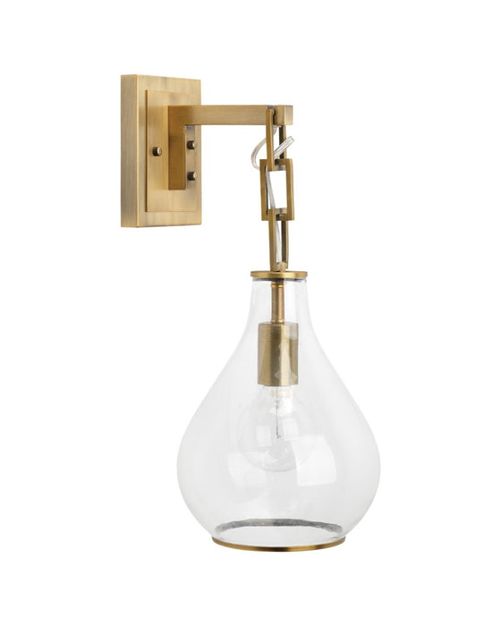 Jamie Young Company - Tear Drop Hanging Wall Sconce in Clear Glass and Antique Brass - 4TEAR-CLAB - GreatFurnitureDeal