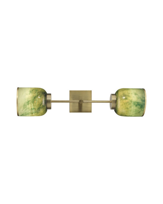 Jamie Young Company - Vapor Double Sconce in Antique Brass & Aqua Metallic Glass - 4VAPO-DBAQ - GreatFurnitureDeal