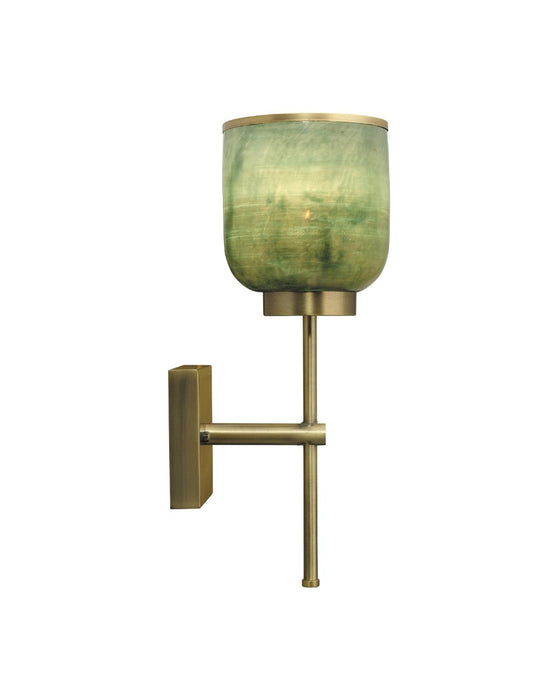 Jamie Young Company - Vapor Single Sconce in Antique Brass & Aqua Metallic Glass - 4VAPO-SCAQ
