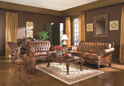 Coaster Furniture - Victoria 2 Piece Living Room Set In Brown - 500681-82-2Set