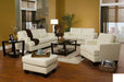 Coaster Furniture - Samuel Cream Leather Ottoman - 501694 - GreatFurnitureDeal