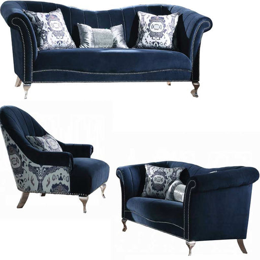 Acme Furniture - Jaborosa 3 Piece Living Room Set in Blue - 50345-3SET - GreatFurnitureDeal