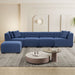 GFD Home - Sectional Sofa with Ottoman DIY Combination Sofa Blue - GreatFurnitureDeal